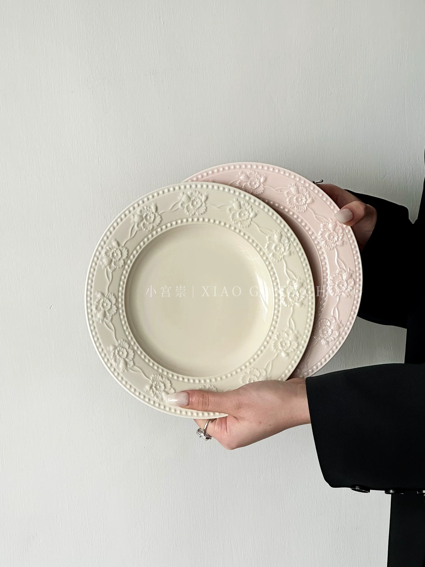 Đĩa tráng miệng kiểu Pháp, đồ dùng bằng gốm sứ cao cấp, đĩa bánh trà chiều tinh tế theo phong cách Instagram, đĩa mì kiểu Tây