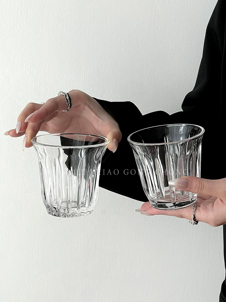 Ly cà phê kiểu Ins, ly thủy tinh, ly cà phê trắng kiểu Úc cổ điển, ly latte đá kiểu Mỹ, ly uống nước lạnh, ly đựng đồ uống.