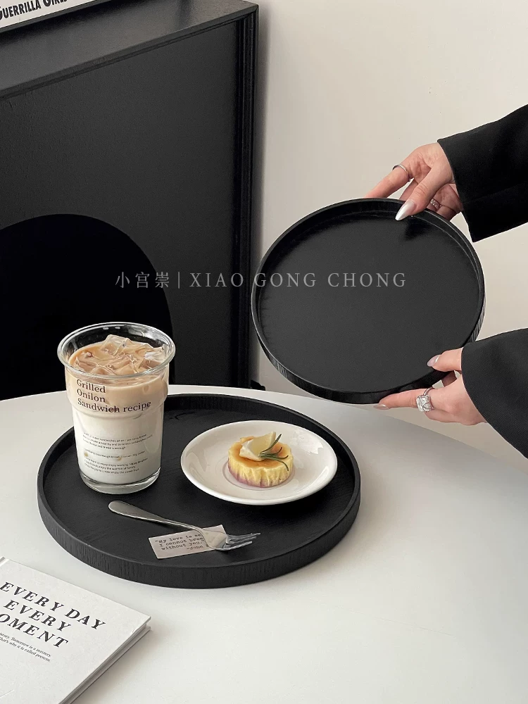 Khay gỗ tròn mang lại cảm giác cao cấp, khay cà phê hình chữ nhật, khay đựng món tráng miệng gia đình, khay đựng trái cây, đĩa ăn, khay trà, khay đựng đồ.