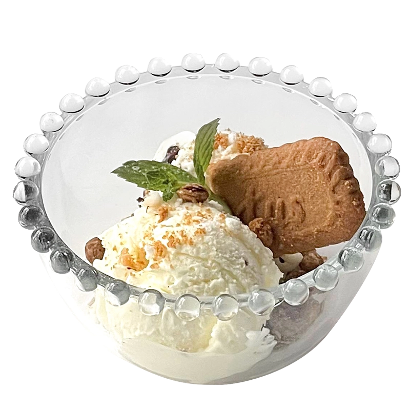Bát thủy tinh kiểu Ins, cạnh vát, dùng đựng tráng miệng, kem, salad trái cây, đựng nước tương gia dụng, bát sữa chua yến mạch.