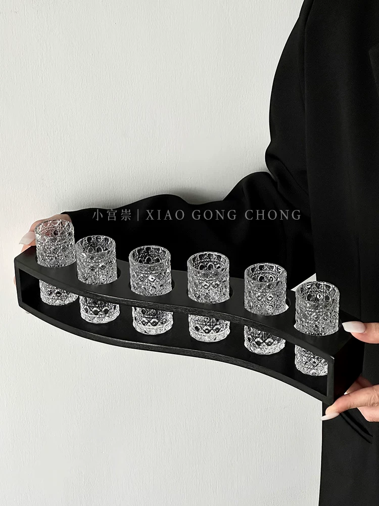 Bộ ly rượu vang trắng hoa văn đá quý nổi cao cấp, ly rượu mạnh gia dụng sang trọng nhẹ nhàng, dày dặn, ly rượu nhỏ.