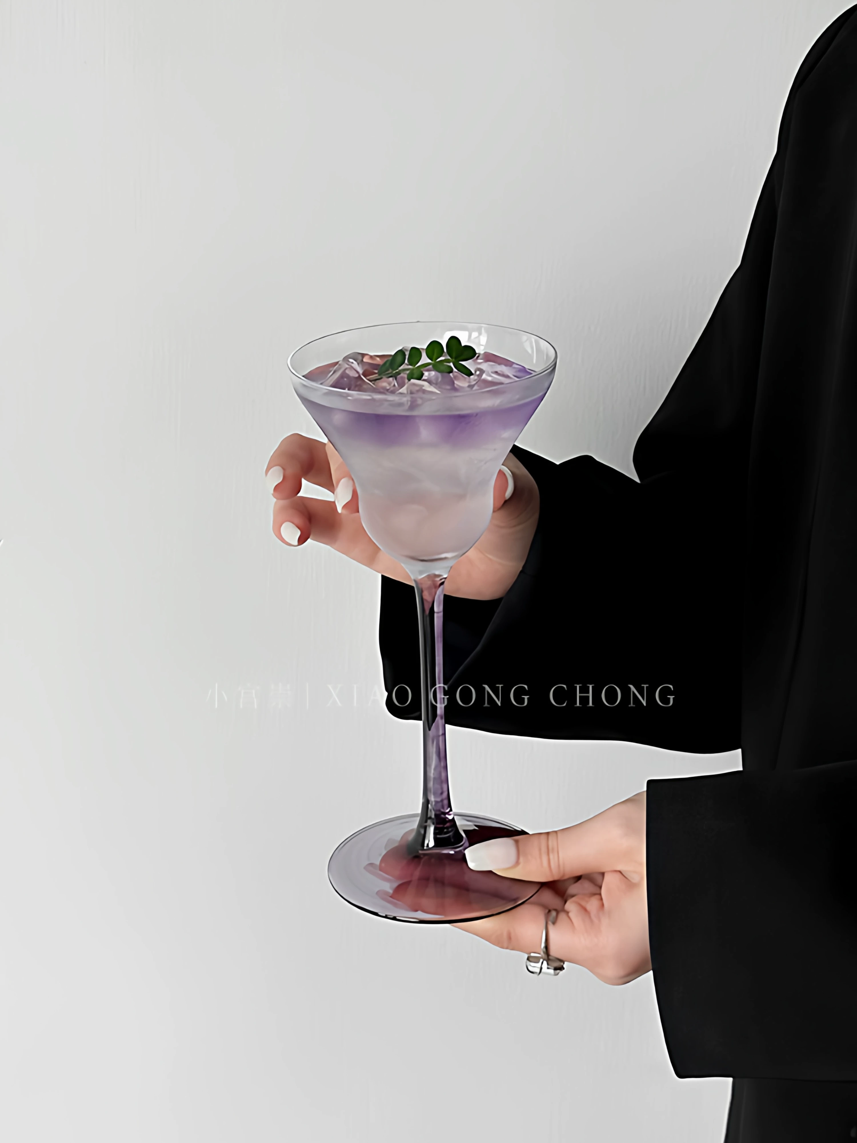 Ly rượu màu tím sáng tạo, ly cocktail kiểu dáng độc đáo, ly thủy tinh cao cấp, ly cocktail, ly nước ép, ly đồ uống