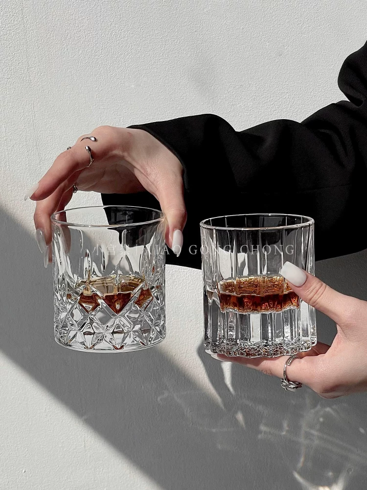 Ly rượu whisky cao cấp kiểu châu Âu dùng trong gia đình, ly rượu pha lê cổ điển, ly bia, ly rượu mạnh, ly khúc côn cầu trên băng