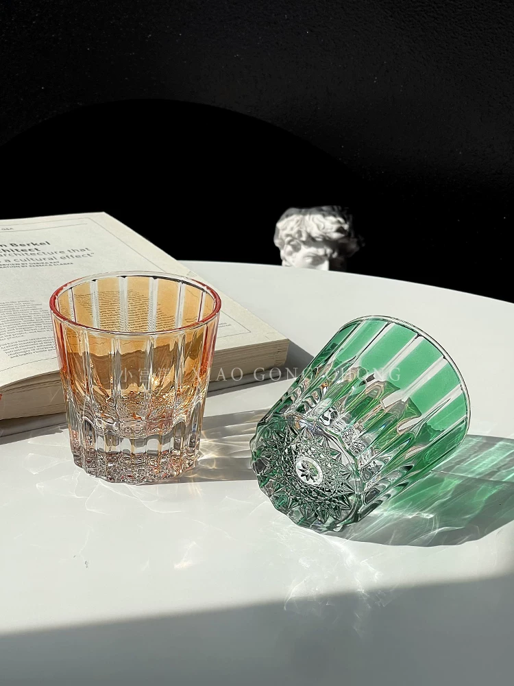 Ly rượu whisky pha lê Edo Kiriko Starburst, dùng trong nhà, quà tặng, hàng cao cấp, kiểu dáng sang trọng nhẹ nhàng