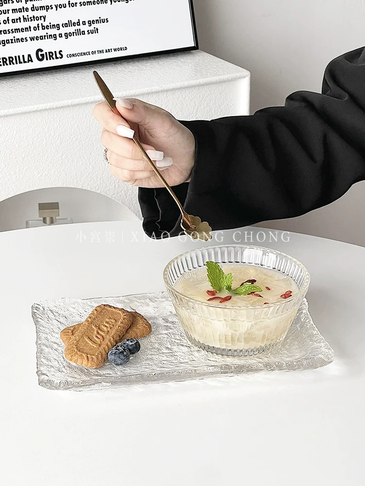 Bộ bát tráng miệng kiểu Ins, bát tổ chim, bát kem, bát ăn nhẹ, đĩa tráng miệng, bộ đồ ăn trà chiều