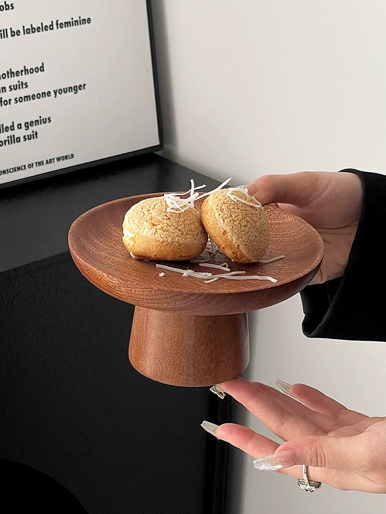 Khay đựng trái cây gỗ cổ điển cao, khay bánh, đồ dùng nhà cửa, phòng khách, đĩa đựng đồ ăn nhẹ, giá trưng bày bàn tráng miệng, đĩa trái cây kiểu Nhật