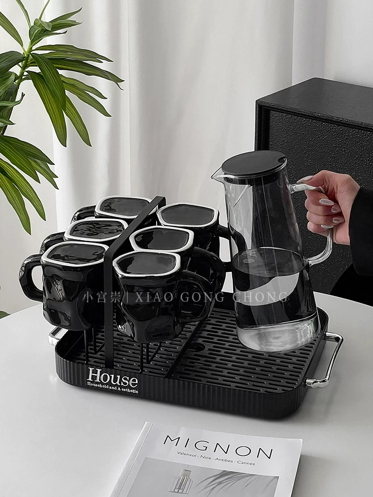 Bộ cốc quà tân gia dùng trong nhà, cốc sứ xoay, cốc nước cho phòng khách, bàn trà, bộ cốc cao cấp.