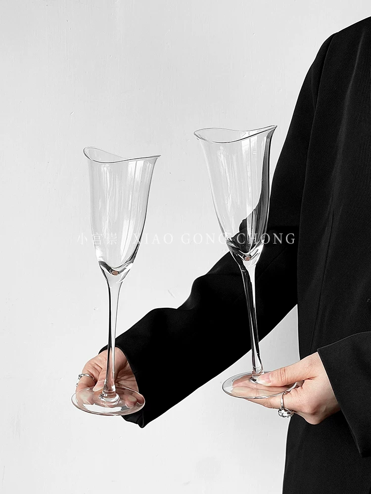 Ly rượu vang đỏ phong cách sang trọng nhẹ nhàng, ly rượu hình kèn dành cho nữ, ly rượu cao cấp, ly sâm banh cao cấp mới dùng trong gia đình