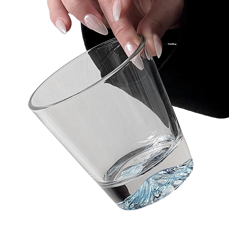 Ly thủy tinh màu xanh phong cách Ins, ly nước gia dụng cao cấp, ly cà phê độc đáo, ly rượu whisky, ly rượu mạnh.