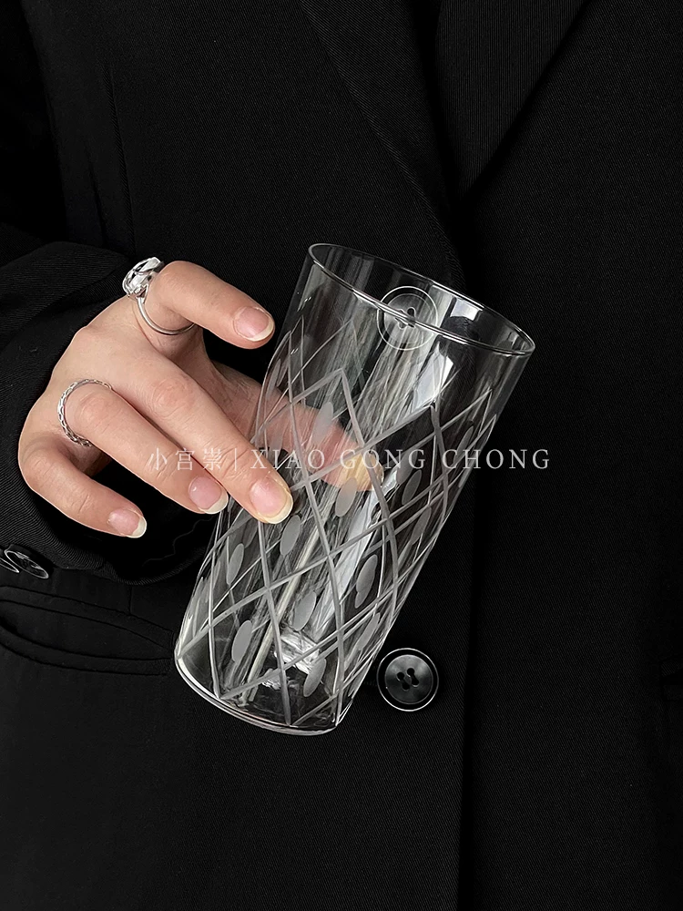 Cốc thủy tinh siêu mỏng kiểu Nhật Kimura, cốc nước khắc tay, cốc bia, cốc cocktail, cốc rượu gia dụng, ly highball