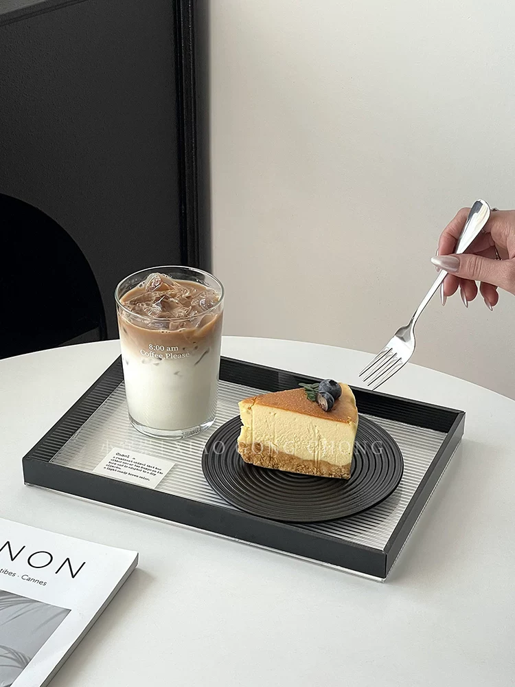 Khay đựng hình chữ nhật bằng acrylic phong cách Ins, đĩa bánh ngọt, khay đựng đồ trang sức cao cấp và đồ trang trí trị liệu bằng hương thơm