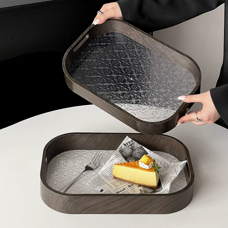 Bộ trà hoa mẫu đơn kiểu cổ điển Trung Hoa, khay trà, tách trà, cốc nước, khay đựng, khay trà gia dụng, khay đựng đồ ăn nhẹ, khay đựng trái cây