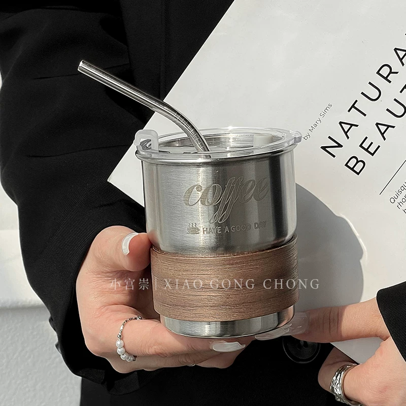 Ly cà phê, ly espresso, ly Americano đá, ly latte, ly sữa, ly nước uống bằng thép không gỉ 304 cao cấp, thiết kế độc đáo
