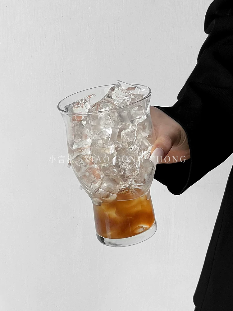 Ly thủy tinh cổ điển dùng cho cà phê đá American latte, ly nước ép dung tích lớn, ly nước ngọt có ga, ly nước giải khát.