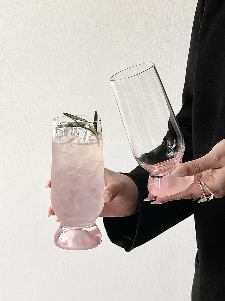 Ly uống nước đáy dày phong cách Ins, ly thủy tinh sáng tạo cao cấp, ly cà phê, ly bia, ly nước ép.