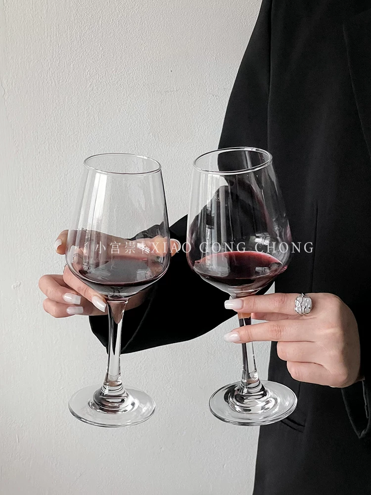Ly rượu vang đỏ phong cách châu Âu, ly pha lê cao cấp dùng trong gia đình, ly rượu vang cổ điển sang trọng nhẹ nhàng, ly rượu sâm banh