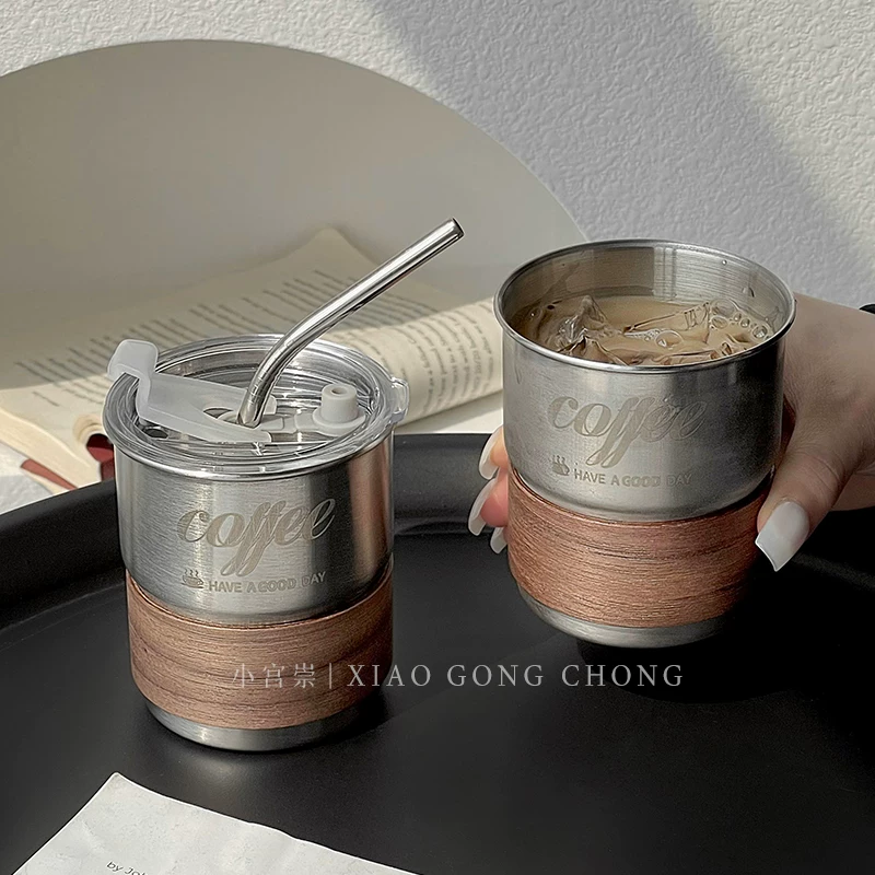 Ly cà phê, ly espresso, ly Americano đá, ly latte, ly sữa, ly nước uống bằng thép không gỉ 304 cao cấp, thiết kế độc đáo
