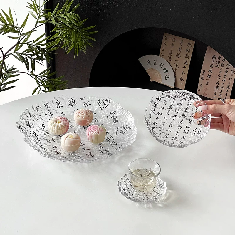 Đĩa đựng hoa quả kiểu Trung Hoa mới, đĩa tráng miệng, đĩa bánh ngọt, khay trà, đĩa đựng nước chấm, đế lót ly