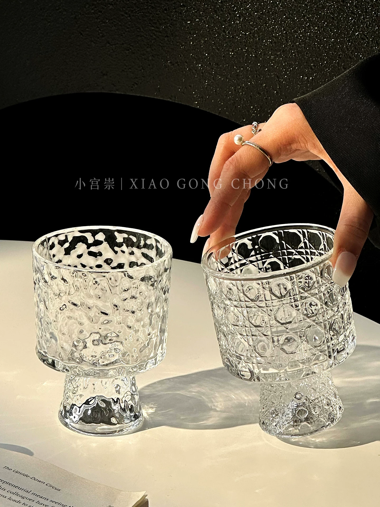 Ly thủy tinh trong suốt kiểu Instagram cao cấp dùng cho cà phê đá Americano, ly affogato, sữa, nước ép và các loại đồ uống khác.