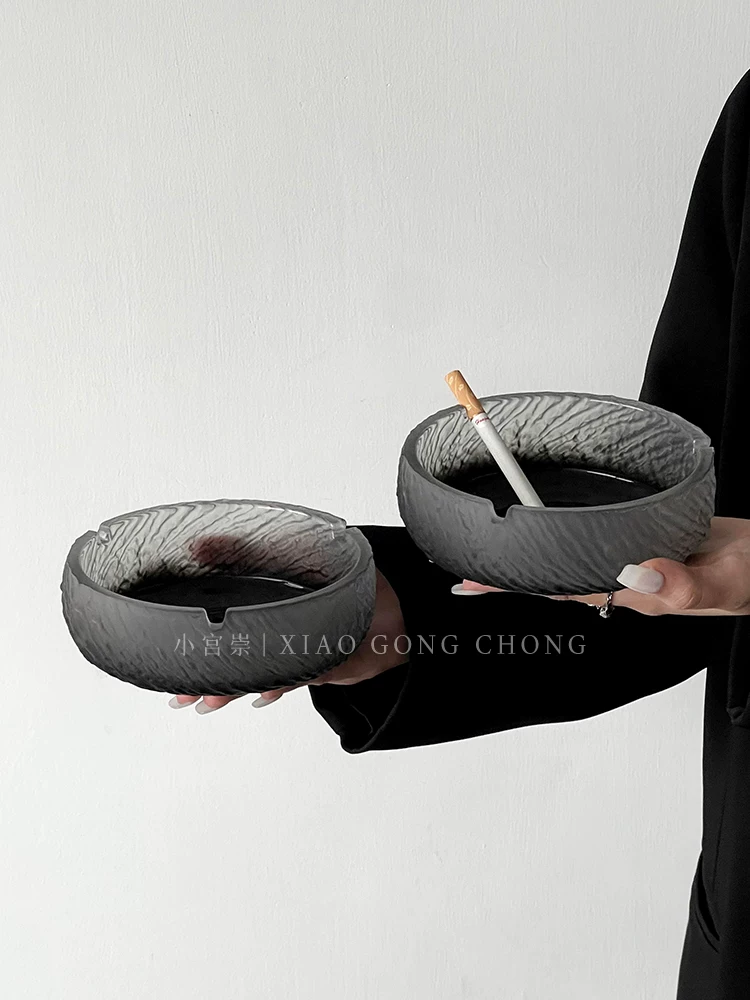 Gạt tàn thuốc mờ sang trọng dành cho gia đình, gạt tàn thuốc cao cấp, thanh lịch, cao cấp với cảm giác tinh tế, chống tro bay, trang trí sáng tạo và phong cách.