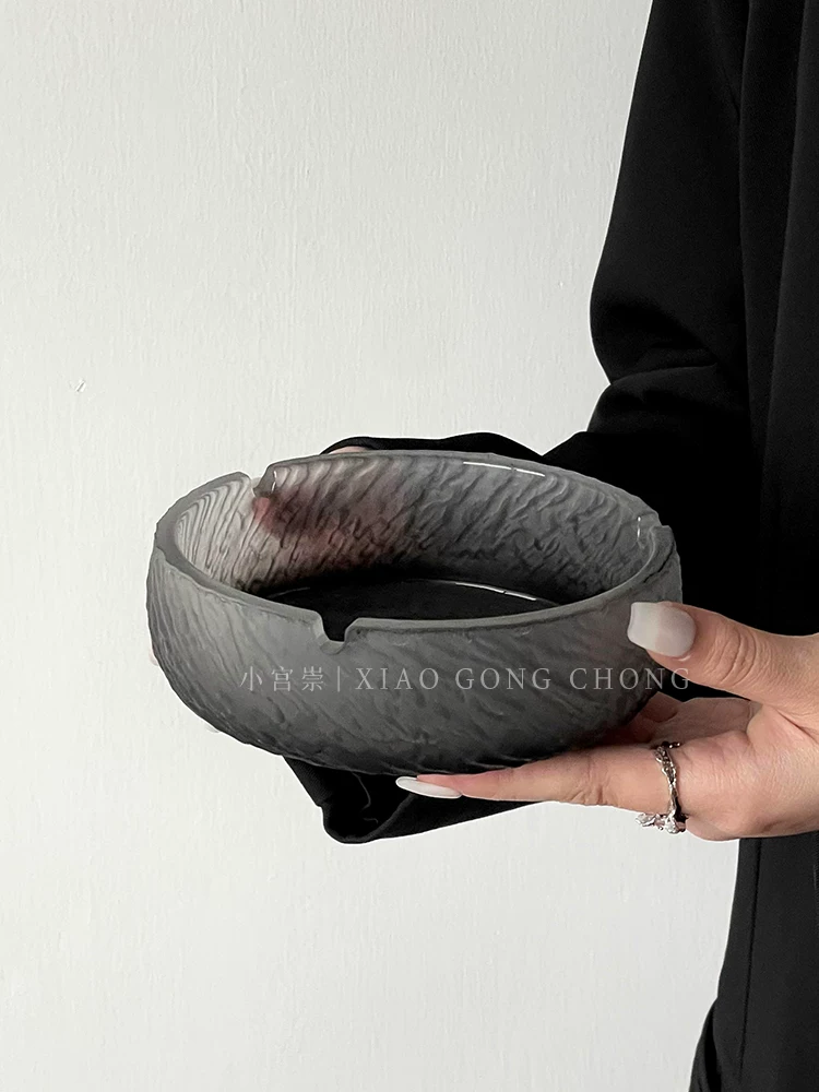 Gạt tàn thuốc mờ sang trọng dành cho gia đình, gạt tàn thuốc cao cấp, thanh lịch, cao cấp với cảm giác tinh tế, chống tro bay, trang trí sáng tạo và phong cách.