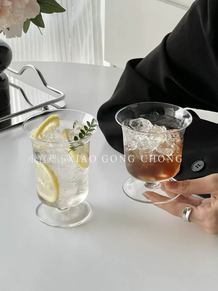 Ly cà phê đá kiểu Instagram thời thượng, ly kem cao bằng thủy tinh, ly kem, ly nước ép, ly nước uống lạnh