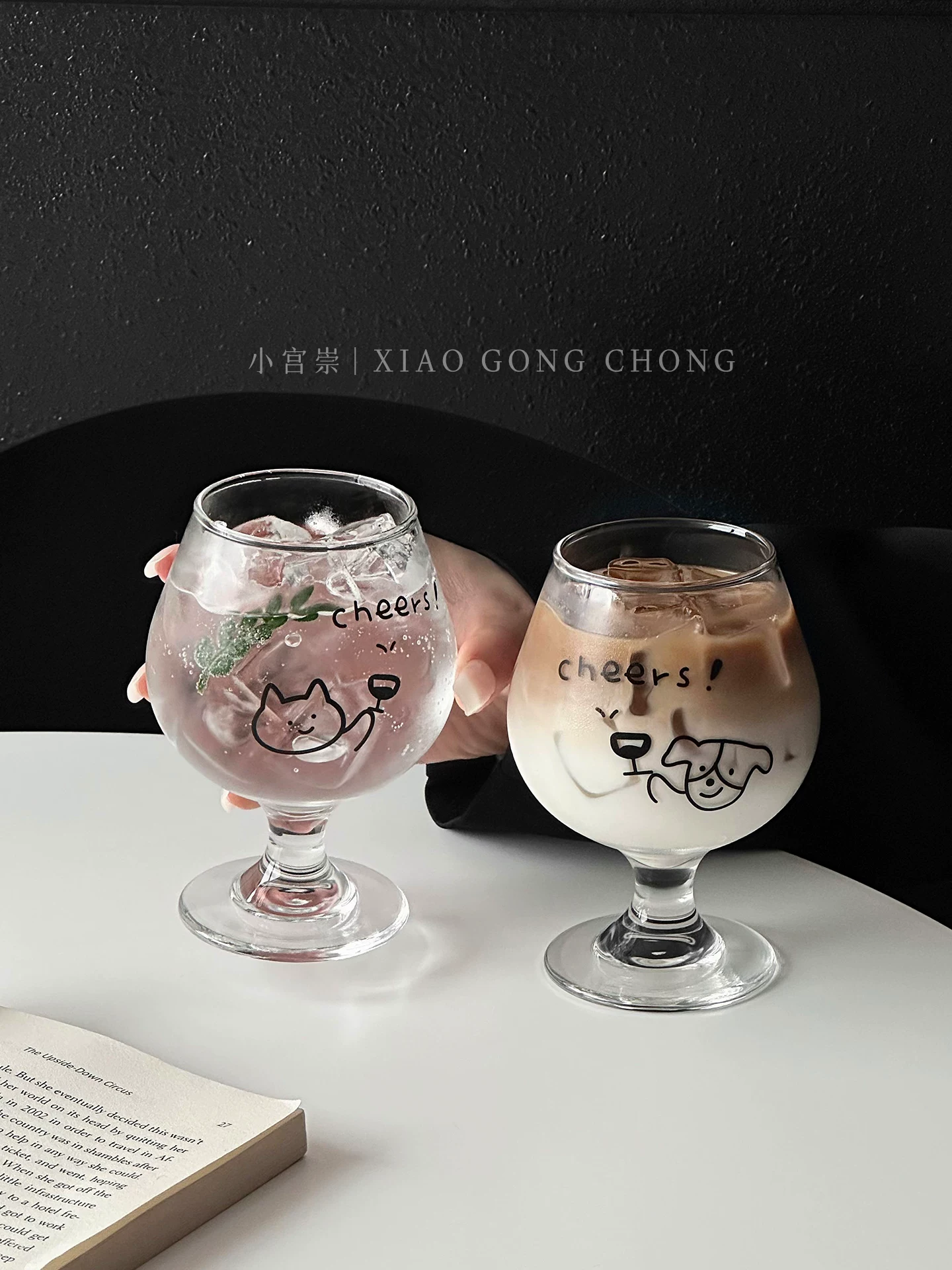 Ly thủy tinh, cốc uống bia, cốc nước có ga sáng tạo, cốc nước ép trái cây, cốc rượu trái cây kiểu Hàn Quốc dễ thương phong cách Ins