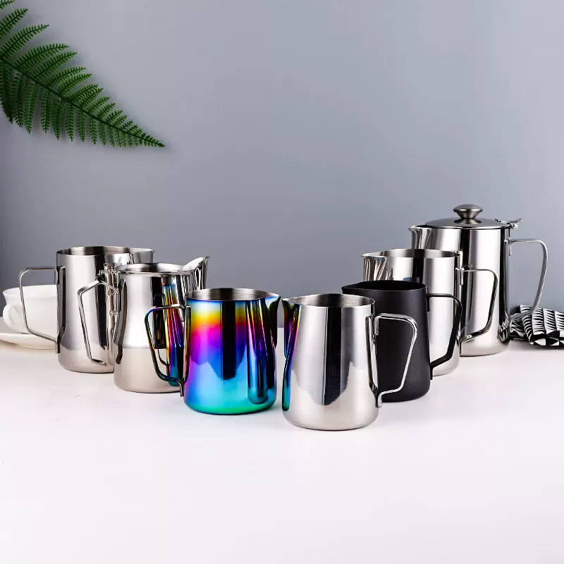 Bình đựng cà phê latte bằng thép không gỉ có vòi, bình tạo bọt sữa, bình đựng cà phê latte có nắp, phiên bản dày hơn.