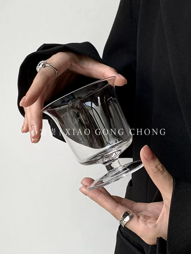 Ly cà phê đá kiểu Instagram thời thượng, ly kem cao bằng thủy tinh, ly kem, ly nước ép, ly nước uống lạnh