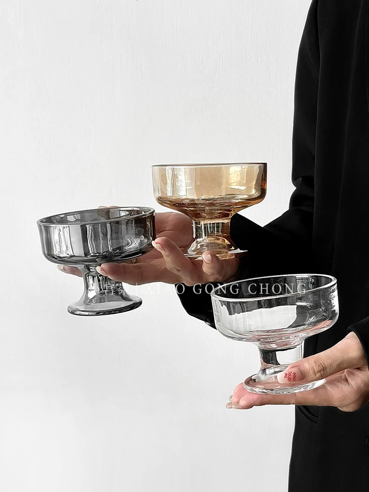 cốc tráng miệng đơn giản cốc thủy tinh cốc cao đựng kem cốc kem bát sữa chua cốc sinh tố cốc kem