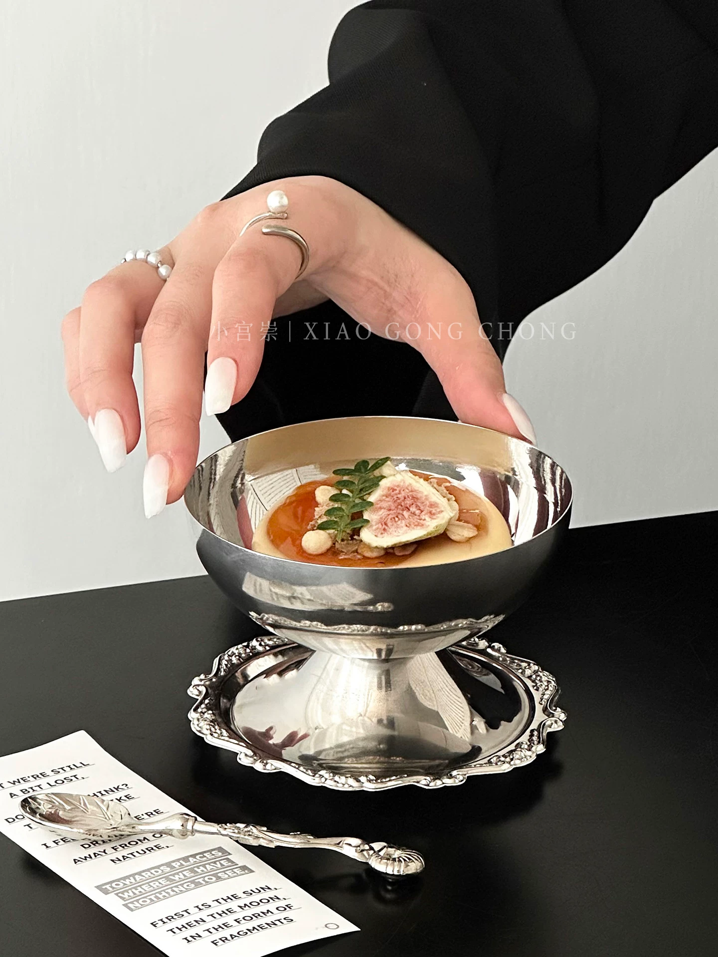 Bát tráng miệng bằng thép không gỉ 304 kiểu cổ điển, ly kem pudding phong cách hoàng gia sang trọng, ly kem, ly sinh tố cao