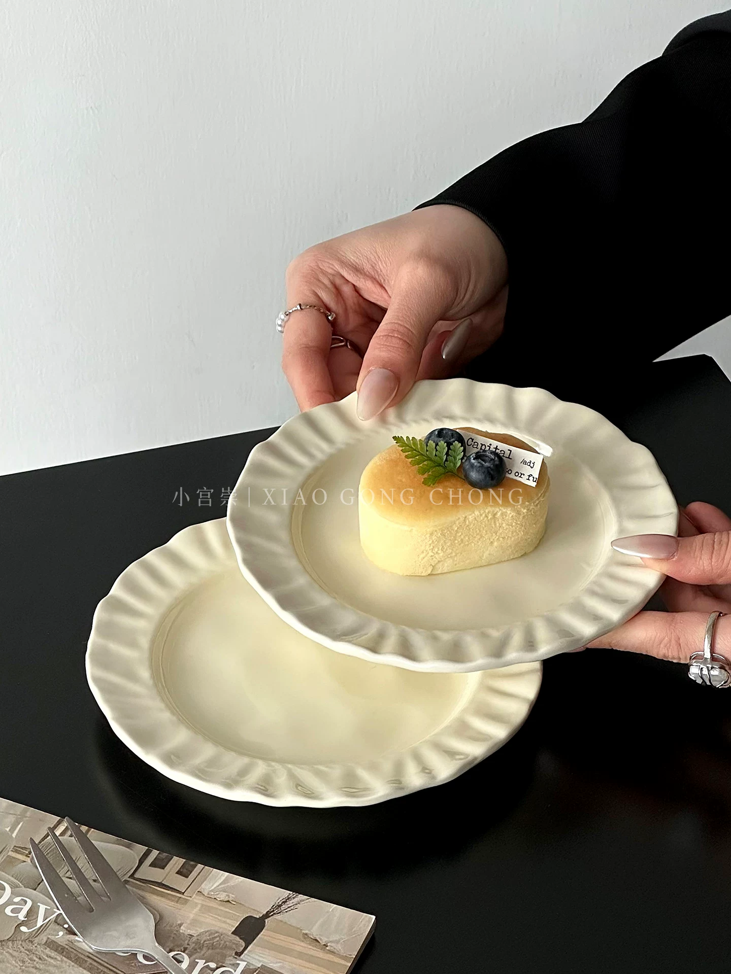 Đĩa sứ phong cách Ins, mang lại cảm giác sang trọng, đĩa bánh ngọt dùng trong nhà, đĩa trái cây ăn nhẹ cho bữa trà chiều, đĩa hình vỏ sò.