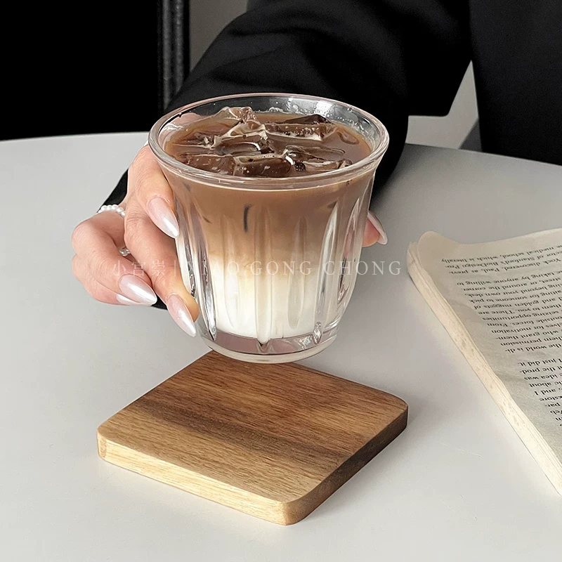 Tấm lót ly gỗ keo kiểu cổ điển hình vuông, giữ ly rượu, giữ ấm tách trà, đế lót ly chống nóng, sáng tạo, dùng được cho cốc nước, cốc cà phê