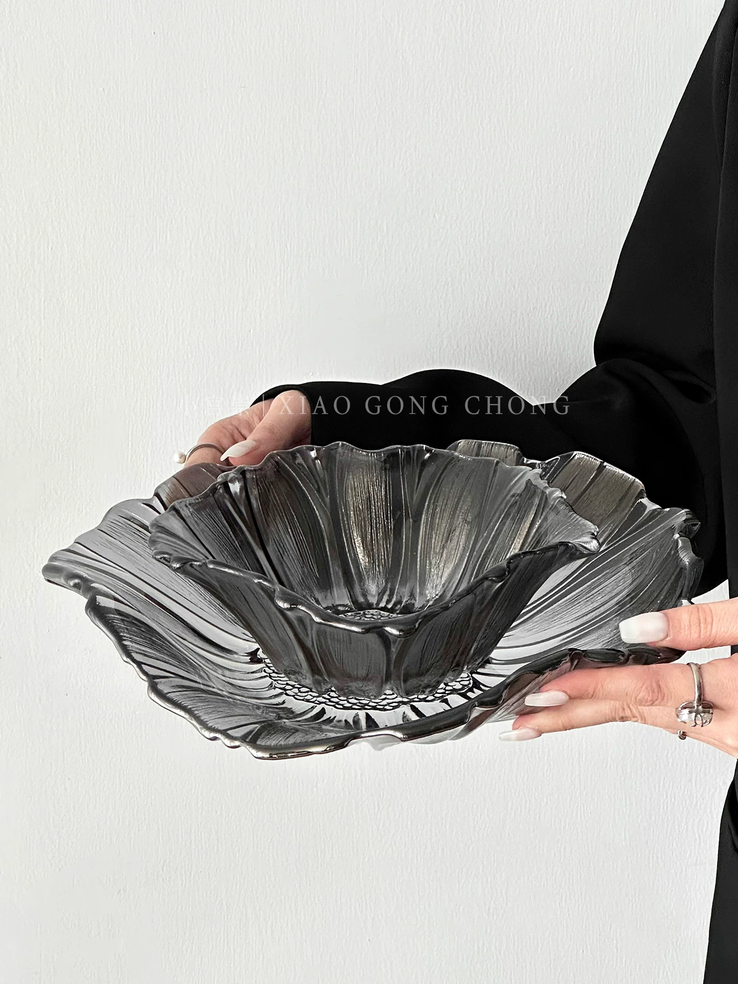 Đĩa trái cây thủy tinh cao cấp, sang trọng, dùng trong phòng khách, bàn trà, khay đựng trái cây tinh tế, đĩa đựng đồ ăn nhẹ pha lê cao cấp, đĩa đựng kẹo.