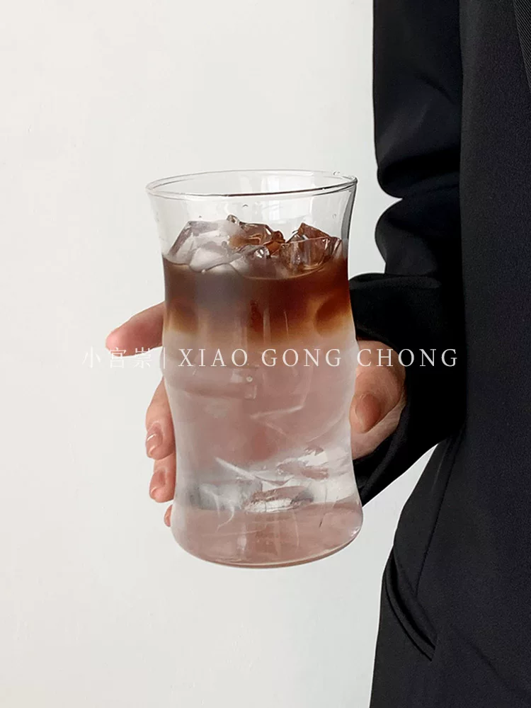 Ly thủy tinh tre borosilicat cao cấp, phong cách ins, chịu nhiệt cao, ly cà phê latte, ly sữa, ly nước ép, ly nước giải khát, ly nước
