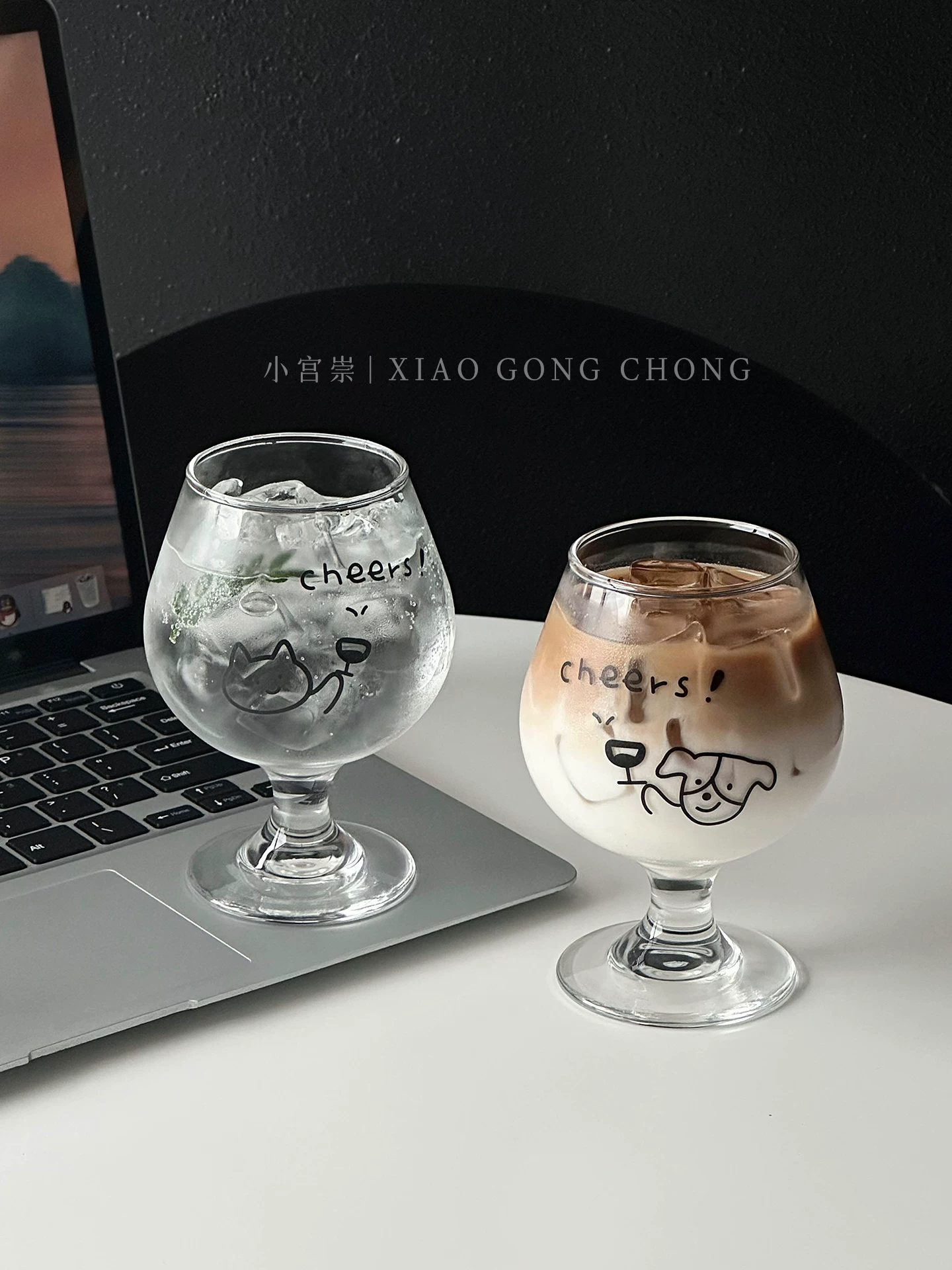 Ly thủy tinh, cốc uống bia, cốc nước có ga sáng tạo, cốc nước ép trái cây, cốc rượu trái cây kiểu Hàn Quốc dễ thương phong cách Ins