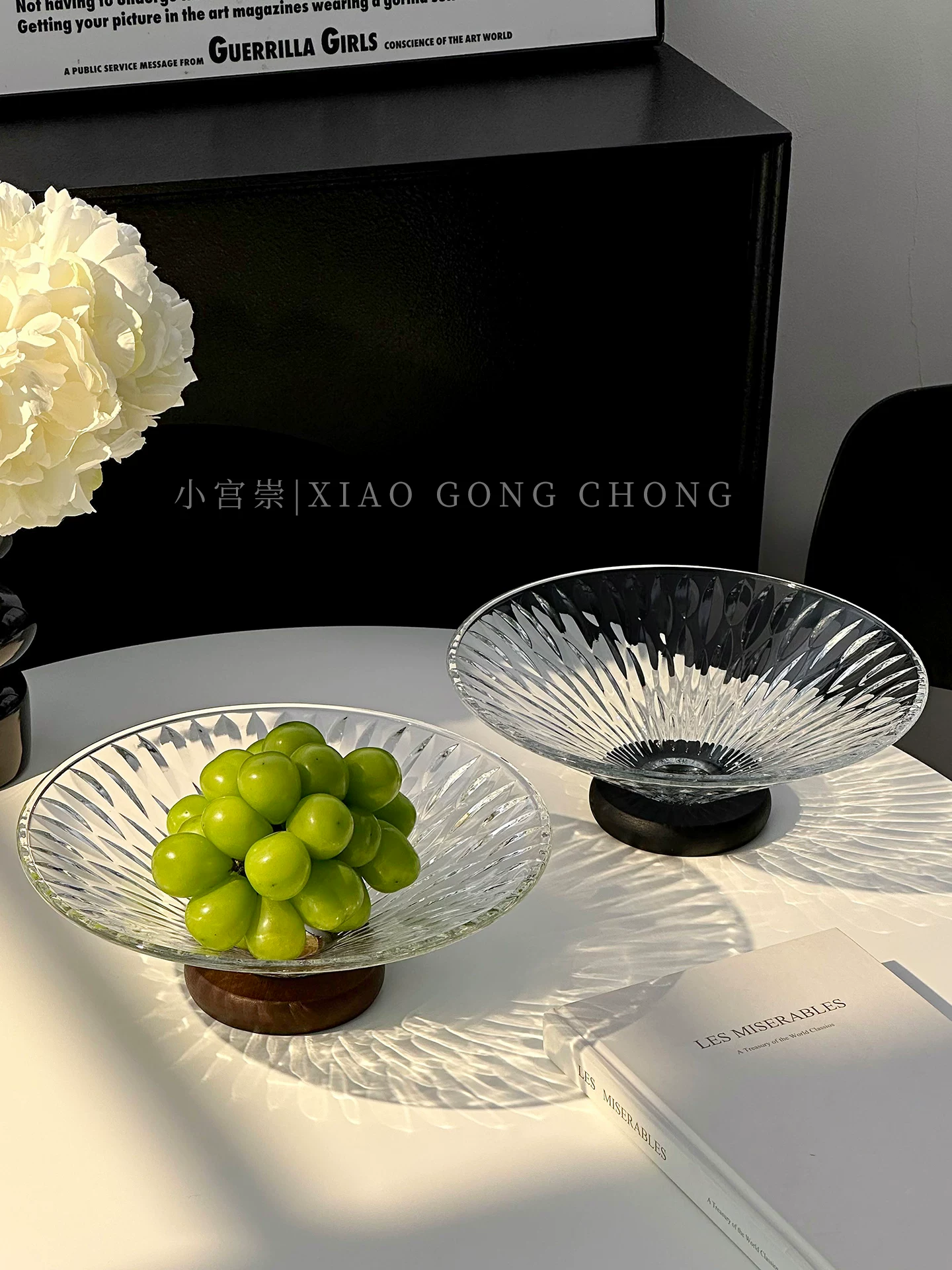 Đĩa trái cây cao cấp dùng trong nhà, đĩa trái cây thủy tinh cao, đĩa trái cây khô cao cấp và tinh tế, khay đựng kẹo và đồ ăn nhẹ.