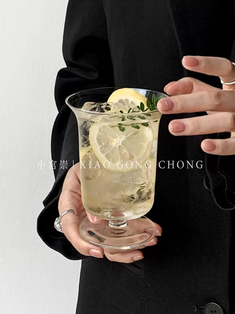 Ly cà phê đá kiểu Instagram thời thượng, ly kem cao bằng thủy tinh, ly kem, ly nước ép, ly nước uống lạnh