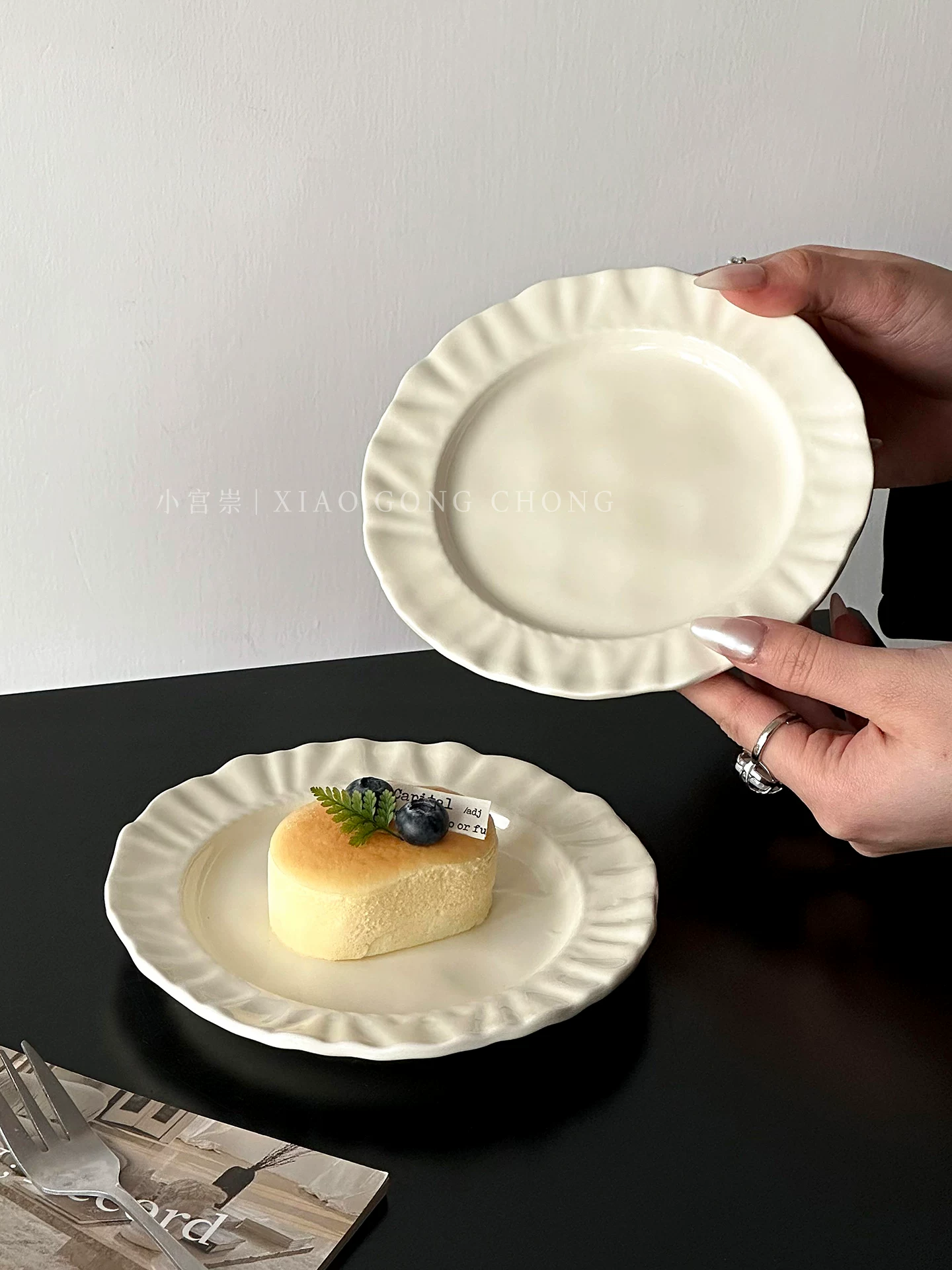Đĩa sứ phong cách Ins, mang lại cảm giác sang trọng, đĩa bánh ngọt dùng trong nhà, đĩa trái cây ăn nhẹ cho bữa trà chiều, đĩa hình vỏ sò.