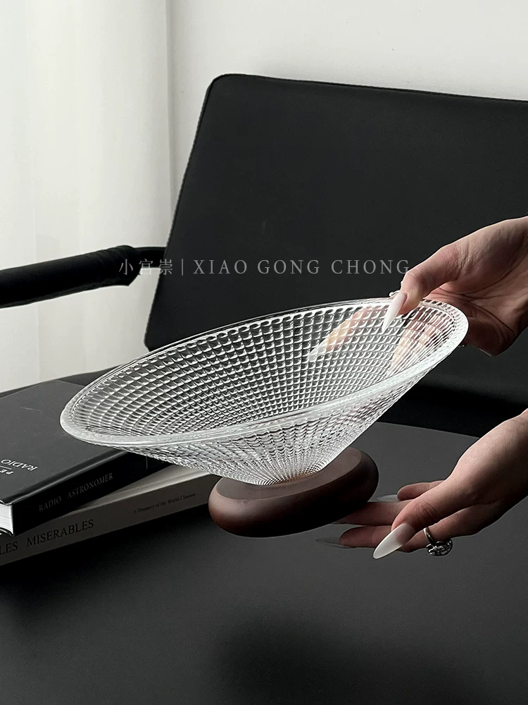 Đĩa trái cây thủy tinh cao cấp để bàn phòng khách, đĩa đựng kẹo cao cấp để quầy lễ tân, đĩa trưng bày hoa quả khô, hạt khô, đồ ăn nhẹ
