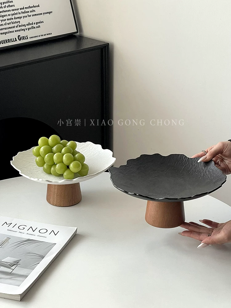 Đĩa trái cây cao cấp bằng gốm sứ, khay đựng trái cây tinh tế, khay đựng hoa quả khô, khay trưng bày đồ ăn nhẹ, dùng cho phòng khách, gia đình.