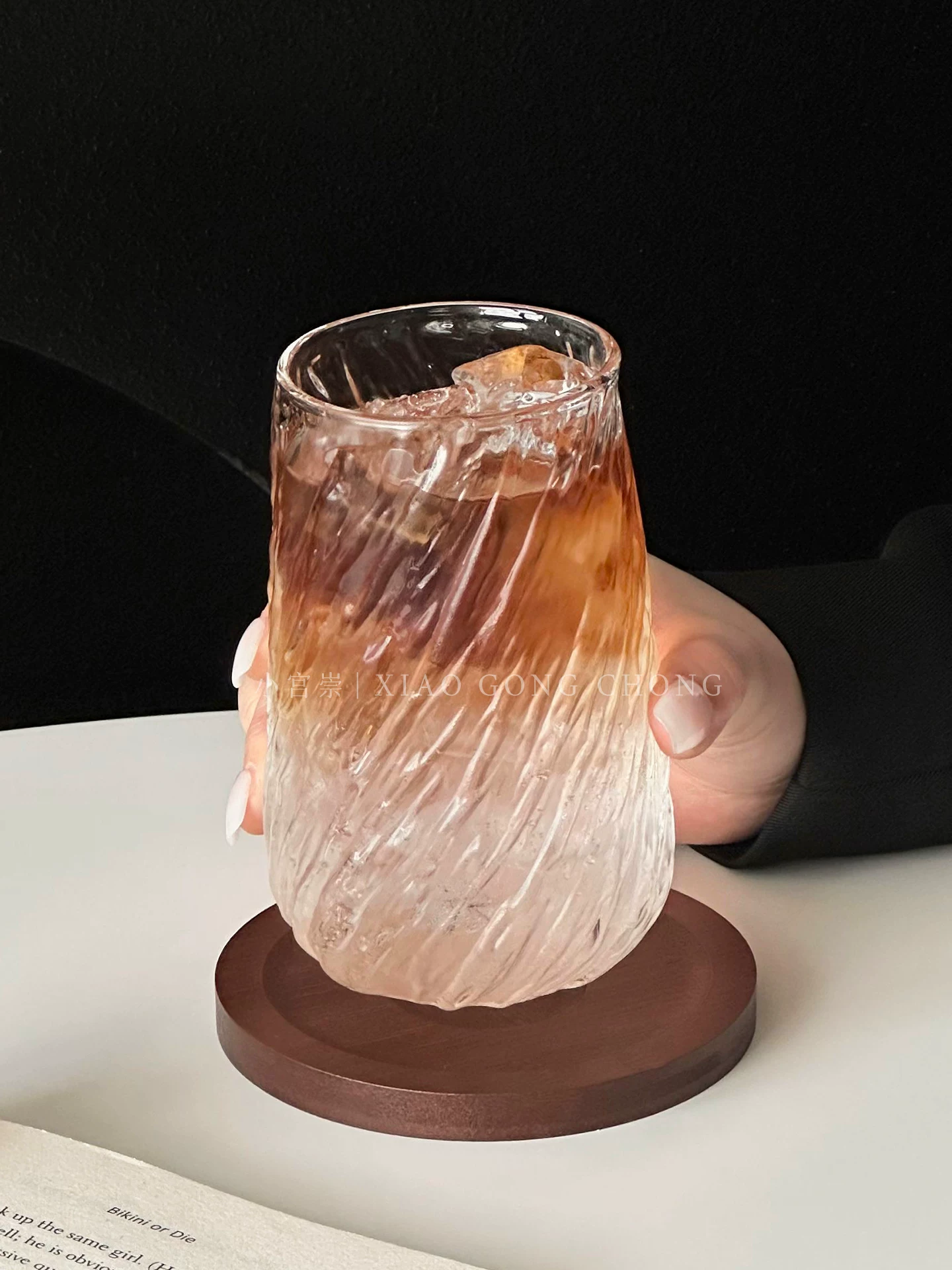 cốc thủy tinh retro cyclone cốc cà phê latte đá kiểu Mỹ sáng tạo cốc nước chịu nhiệt cốc uống nước lạnh cốc uống nước lạnh