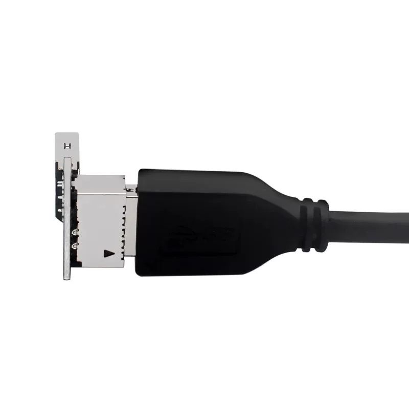 Bo mạch chủ máy tính USB3.2 20G Giao diện TYPE-E góc cạnh 90 độ lắp đặt TYPE-C phía trước dây nối