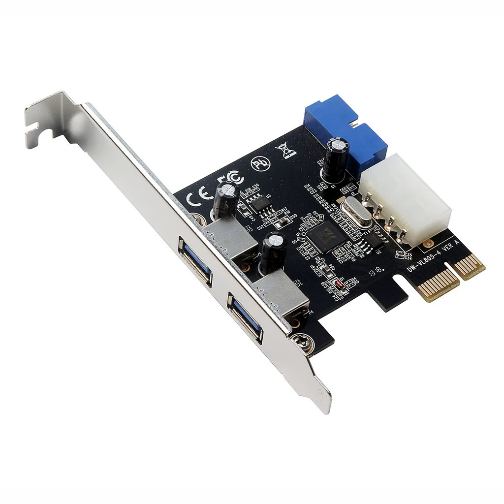 Bo mạch chủ máy tính để bàn Thẻ mở rộng USB3.0 20pin PCI-e sang thẻ mở rộng USB3.0 Giao diện phía trước 20pin