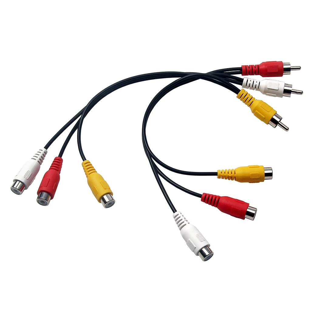 Cáp AV một ra hai, đầu RCA đực sang cái, đầu thu kỹ thuật số DVD để kết nối với TV, cáp video RCA một ra hai