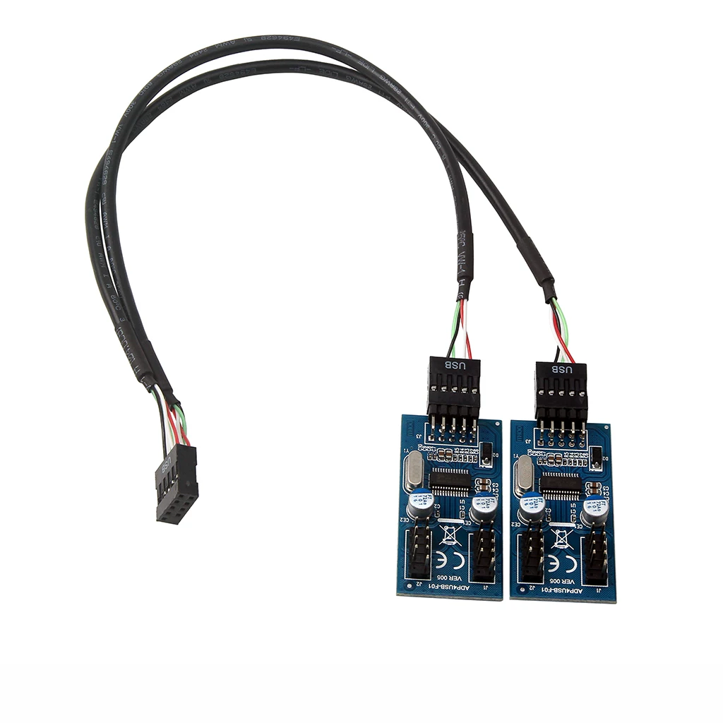 Bo mạch chủ đầu nối USB 9 chân, bộ chia 1 thành 4 cổng, đầu nối đực 4 cổng, đầu nối cái 9PIN, cáp chuyển đổi 1-4 cổng