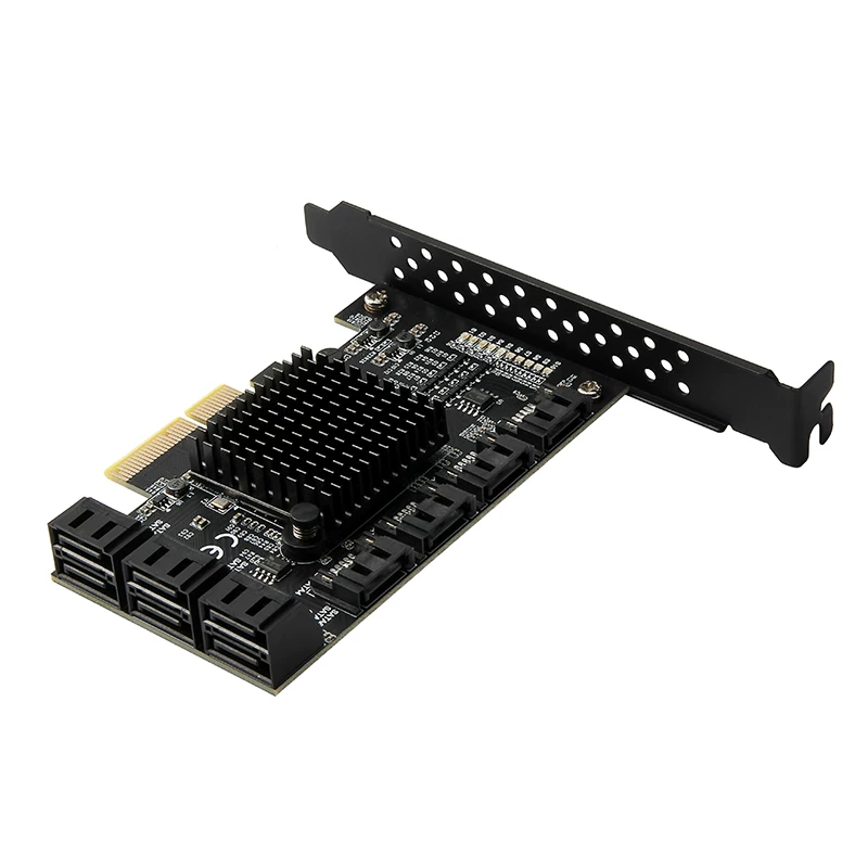 Thẻ mở rộng 10 cổng SATA PCI-E 4X sang SATA3.0 10 cổng 6G Bộ điều khiển chính ASM1166 chip JMB575