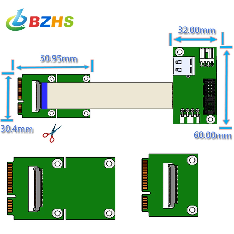 Cáp nối dài Mini PCI-E sang PCI-E 1X, thẻ chuyển đổi PCI-E X1 sang Mini PCI-E