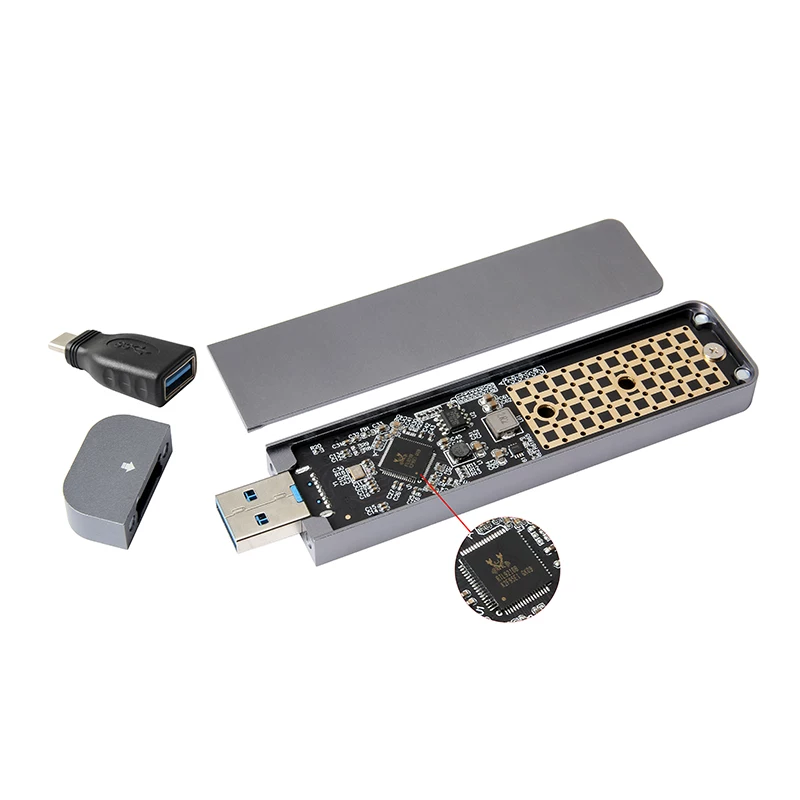 Vỏ ổ cứng NGFF M.2 giao thức kép USB3.1 sang NVME, vỏ ổ cứng SATA, vỏ ổ cứng Typc-A