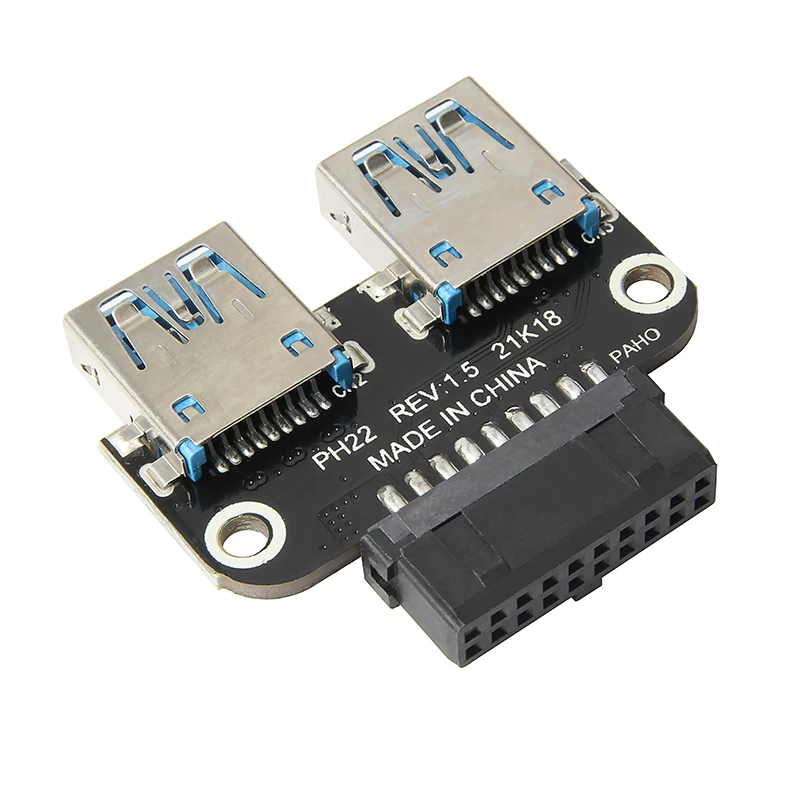 Thẻ chuyển đổi 19 chân sang USB 3.0 cho bo mạch chủ máy tính để bàn Đầu nối bộ chuyển đổi 19 chân/20 chân sang USB 3.0